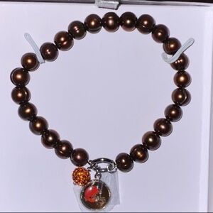 Honora Cultured Pearls NFL Cleveland Browns Pearl Bracelet NEW